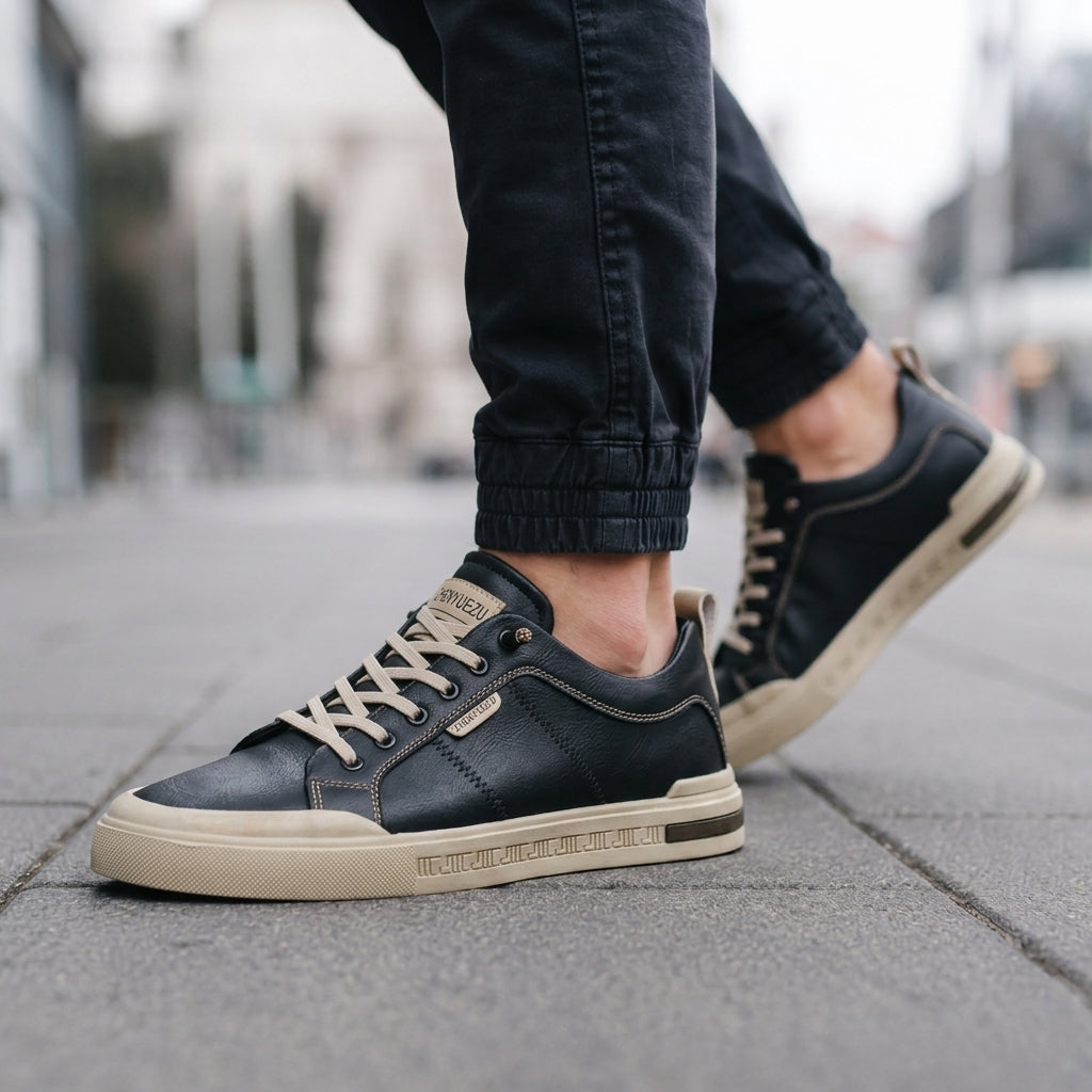 Komfort Sneaker Herren Leder Casual Freizeitschuhe