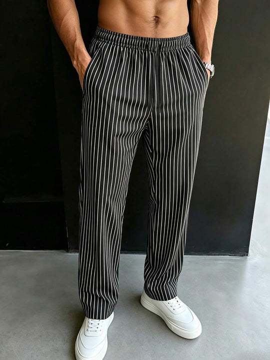 Gestreifte Stoffhose Herren Business Leicht Dehnbund