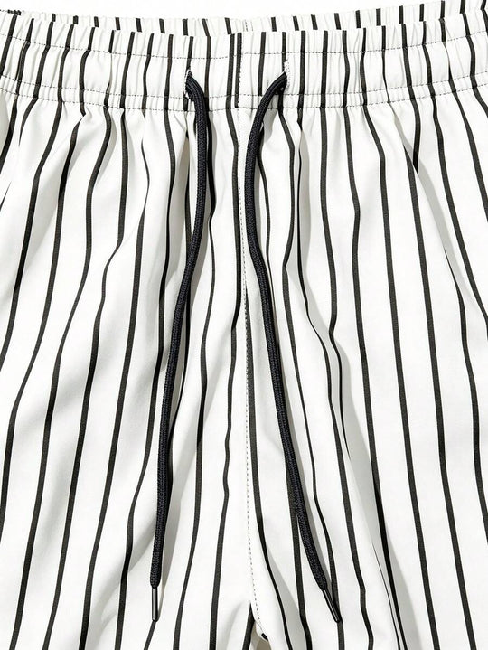 Gestreifte Stoffhose Herren Business Leicht Dehnbund