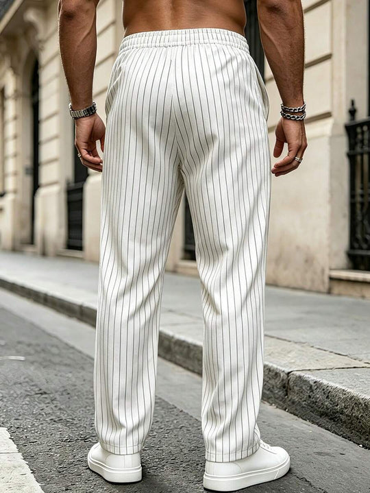 Gestreifte Stoffhose Herren Business Leicht Dehnbund