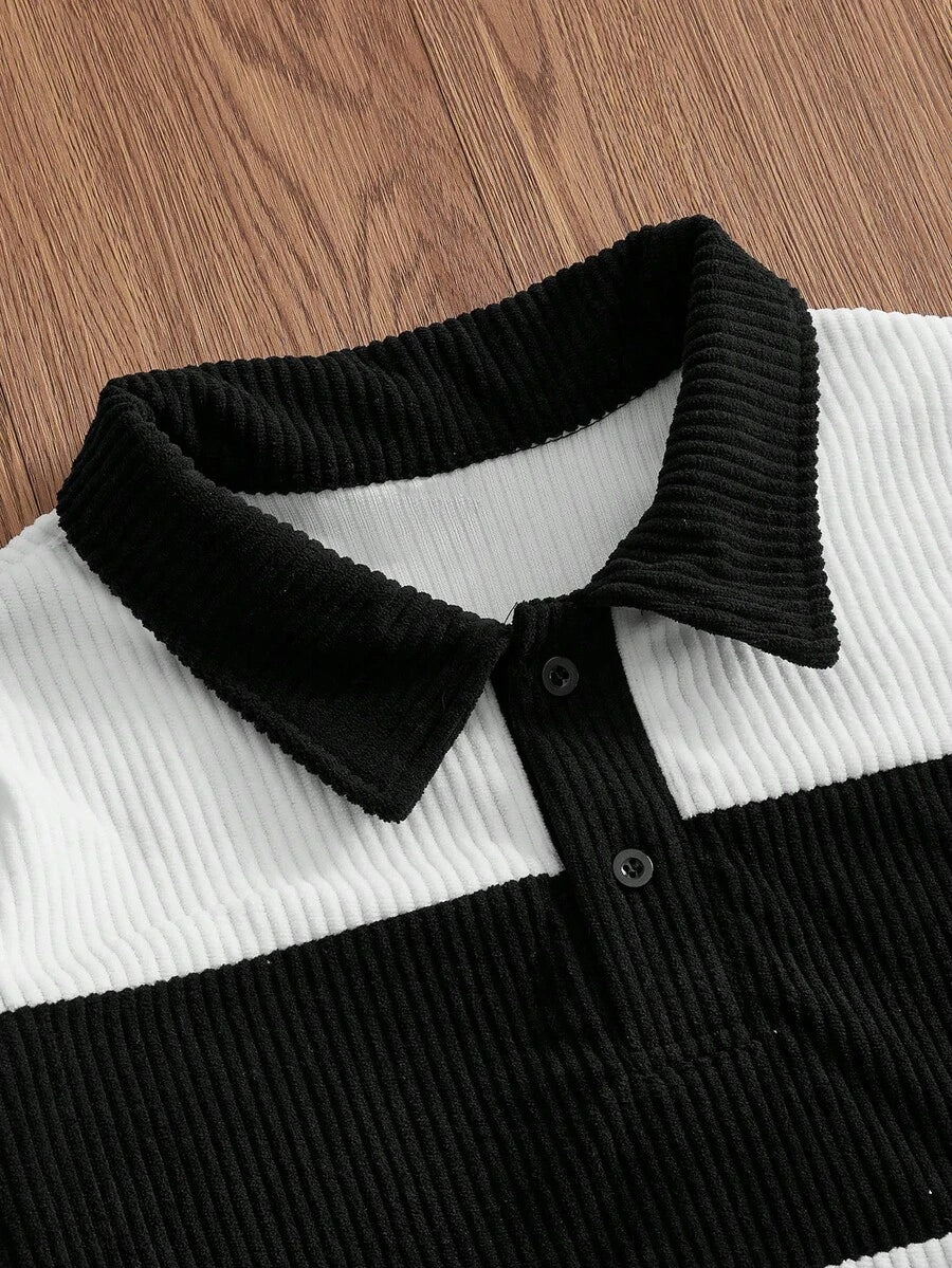 Gestreifter Troyer Pullover Herren Halbzip Strick