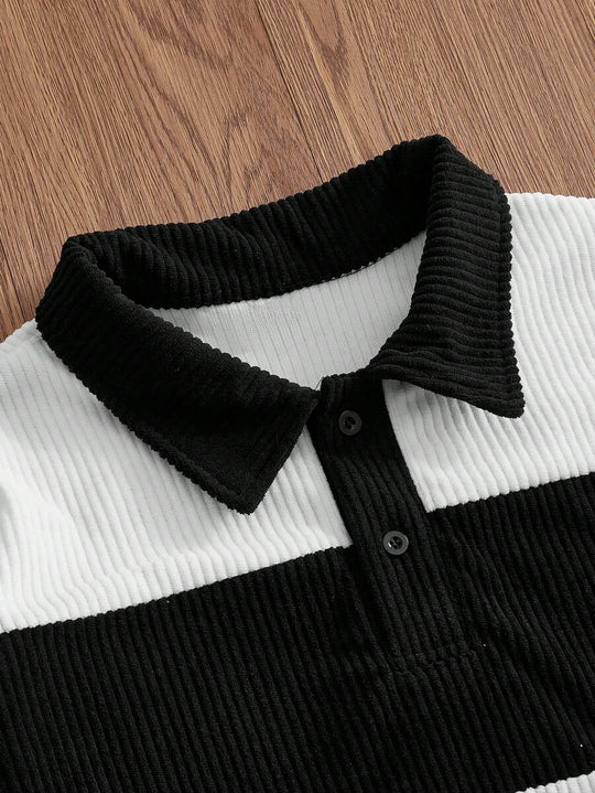 Gestreifter Troyer Pullover Herren Halbzip Strick