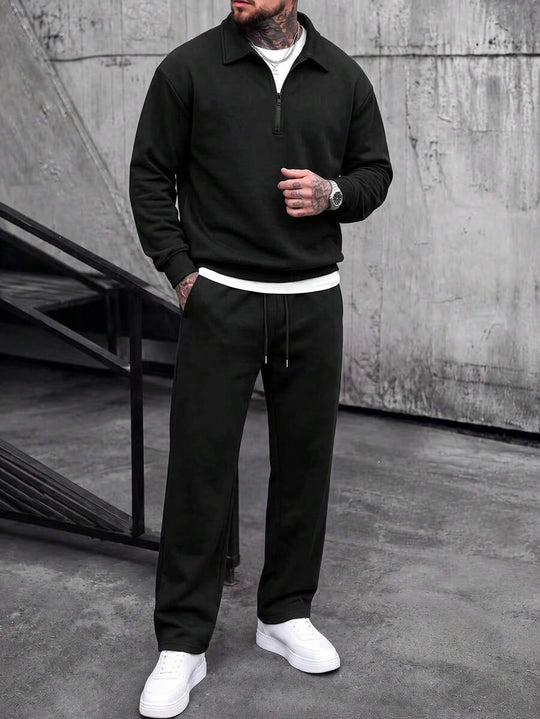 Sportlicher Zweiteiler Herren Halbzip Set Hose