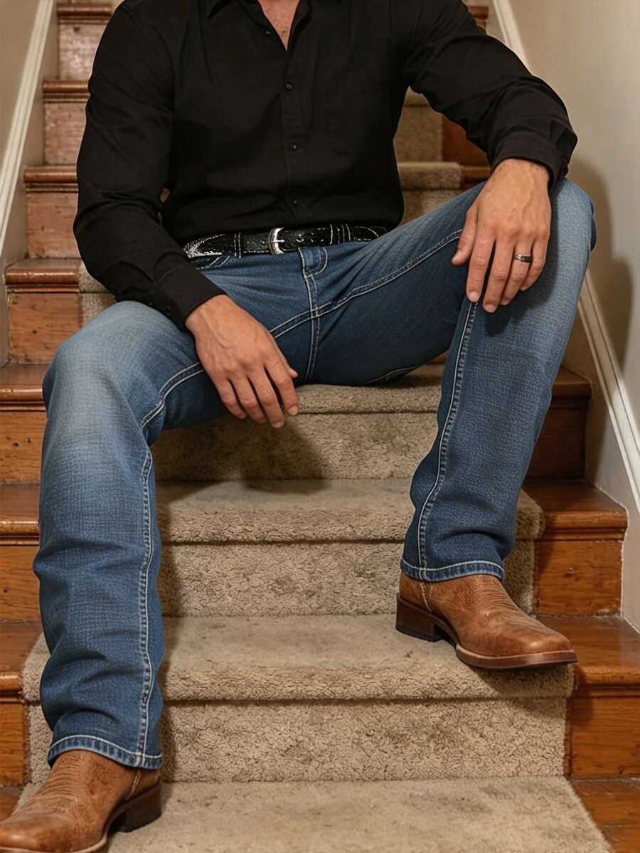 Vintage Jeans Herren Gerade Denim Street Style