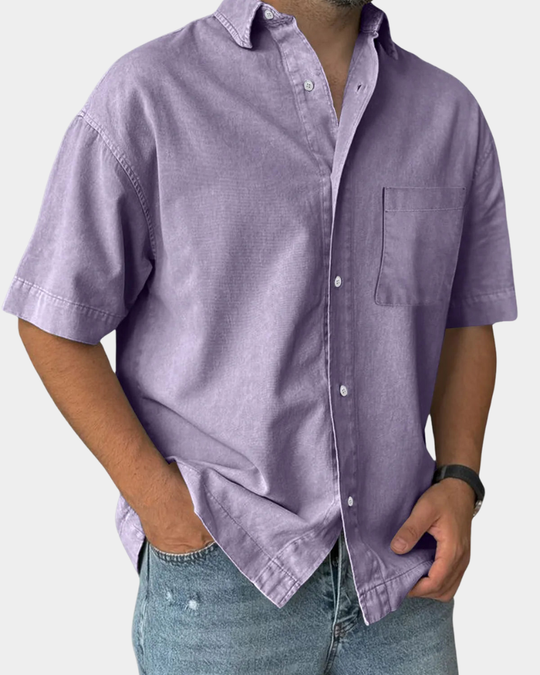 Lässiges Freizeithemd Herren Kurzarm Sommer Casual Hemd