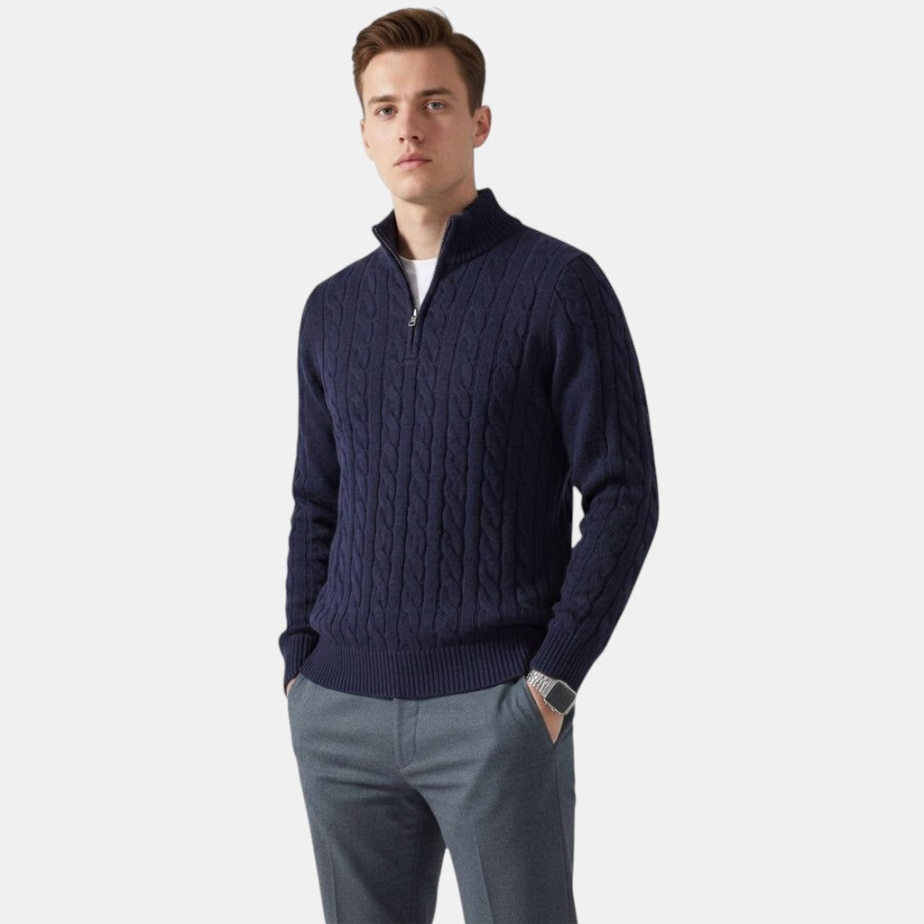 Herren Halbzip-Wollmischpullover – Jennoir