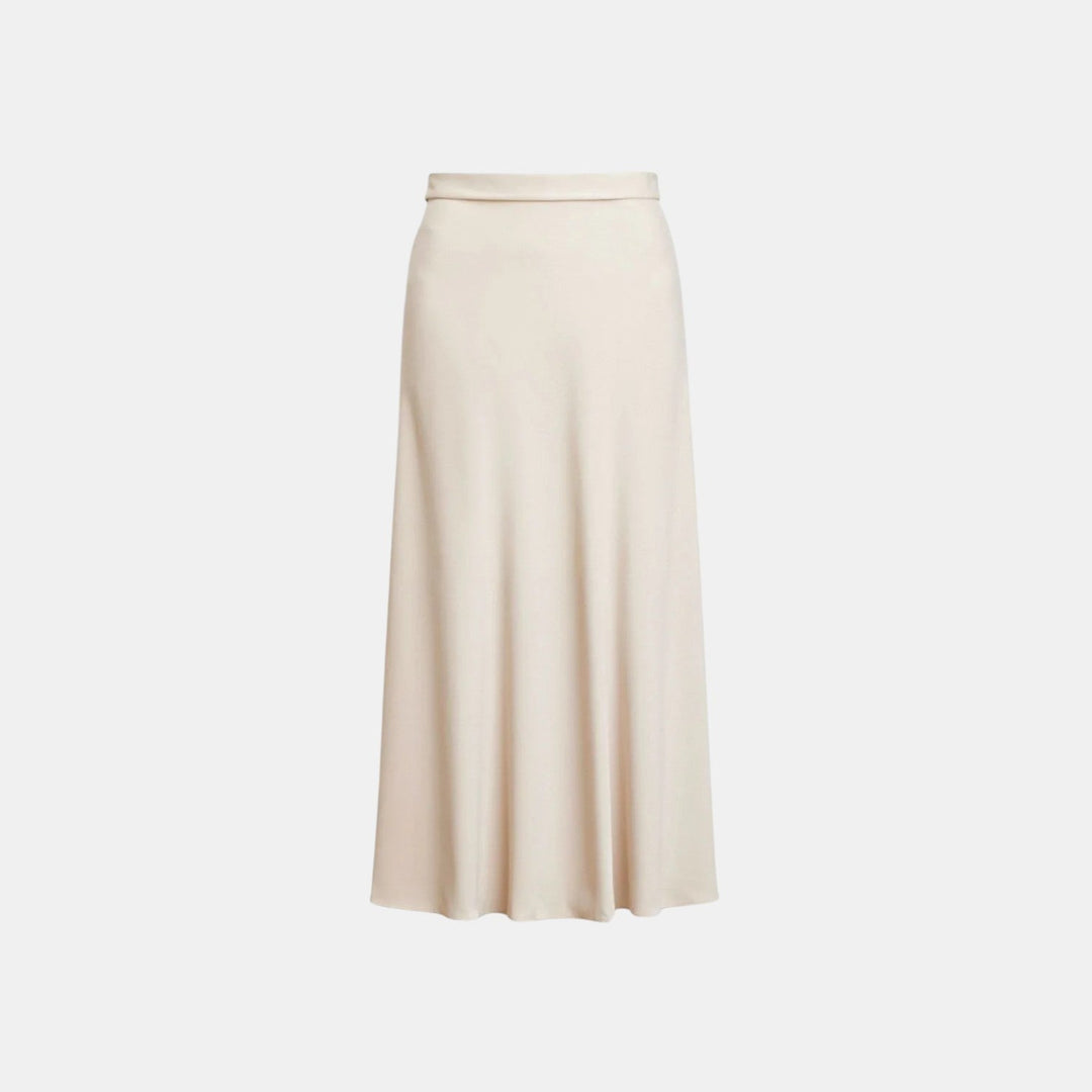 Midirock Damen Seiden Optik High Waist Elegant