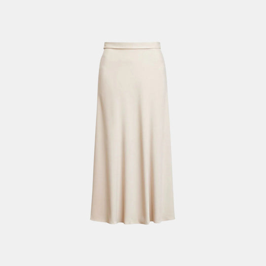 Midirock Damen Seiden Optik High Waist Elegant
