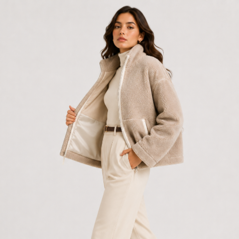 Fleecejacke Damen Klassisch Warm Winter Bequem