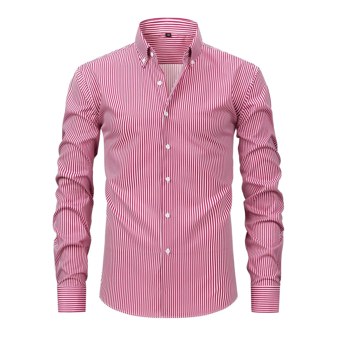 Gestreiftes Stretch Hemd Herren Langarm Smart Casual