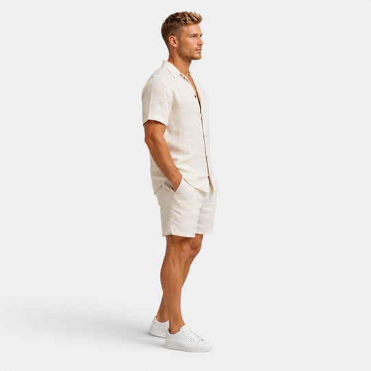 Herren Kurzes Leinen-Sommer-Set – Jennoir