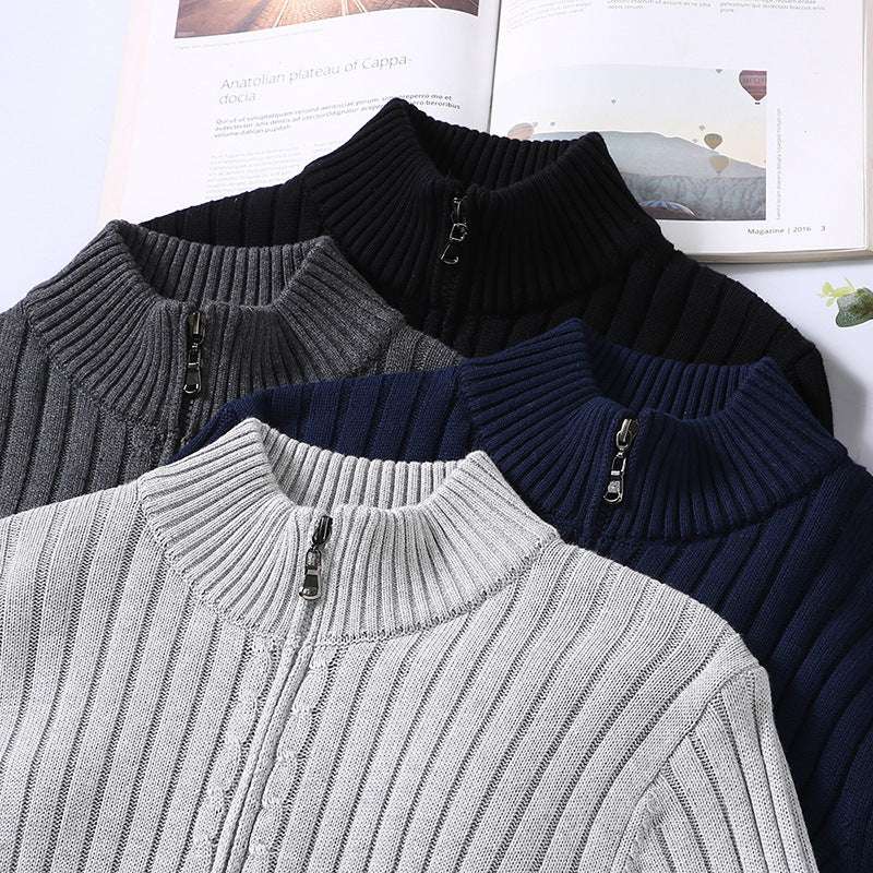 Zip Pullover Herren Strickpullover Old Money Sweater