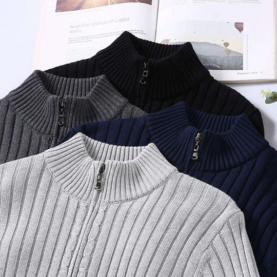 Zip Pullover Herren Strickpullover Old Money Sweater