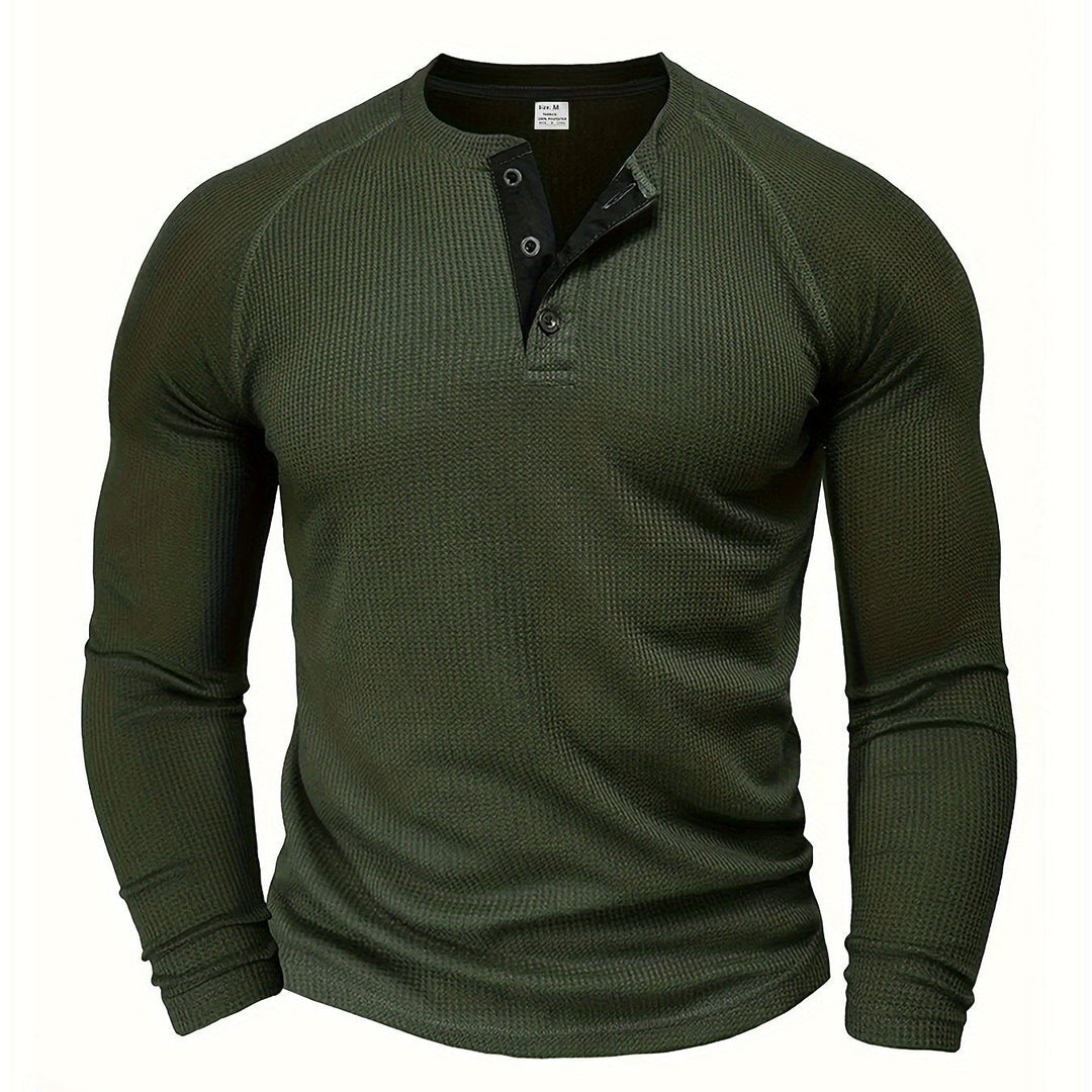 Strukturiertes Henley T-Shirt Herren Kurzarm Basic