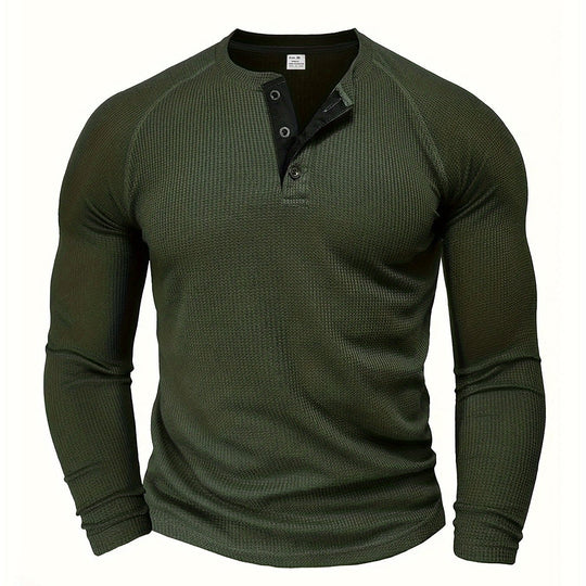 Strukturiertes Henley T-Shirt Herren Kurzarm Basic