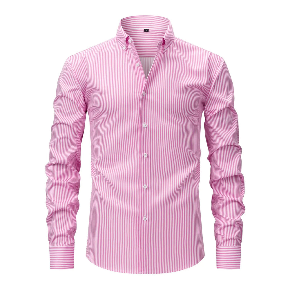 Gestreiftes Stretch Hemd Herren Langarm Smart Casual