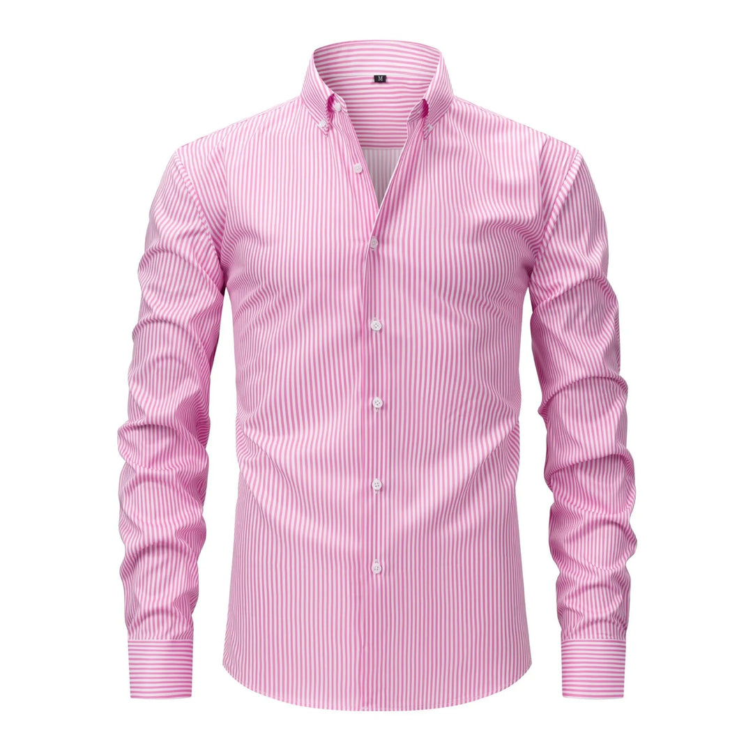 Gestreiftes Stretch Hemd Herren Langarm Smart Casual