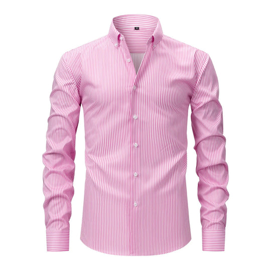 Gestreiftes Stretch Hemd Herren Langarm Smart Casual
