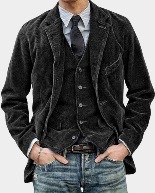 Blazer Weste Set Herren Zweiteiler Anzug Elegant