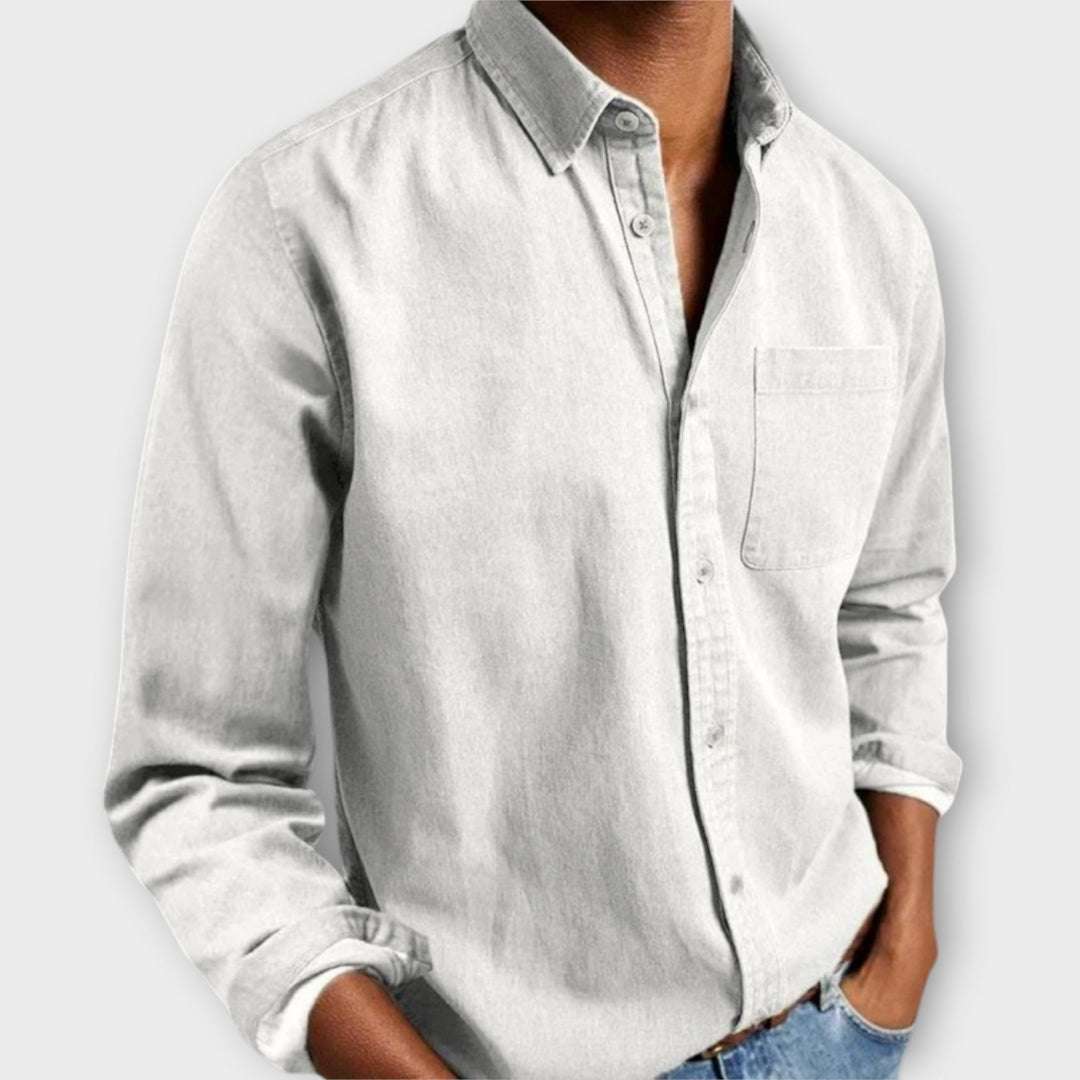 Handwerkliches Hemd Herren Elegant Baumwolle Casual
