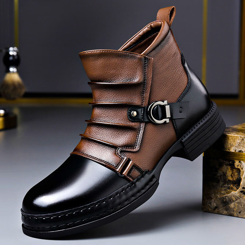 Herren Lederstiefel aus Echtleder – Elegante Stiefeletten in Braun