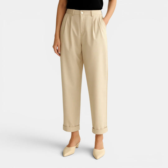 Leinenhose Damen High Waist Sommer Leicht