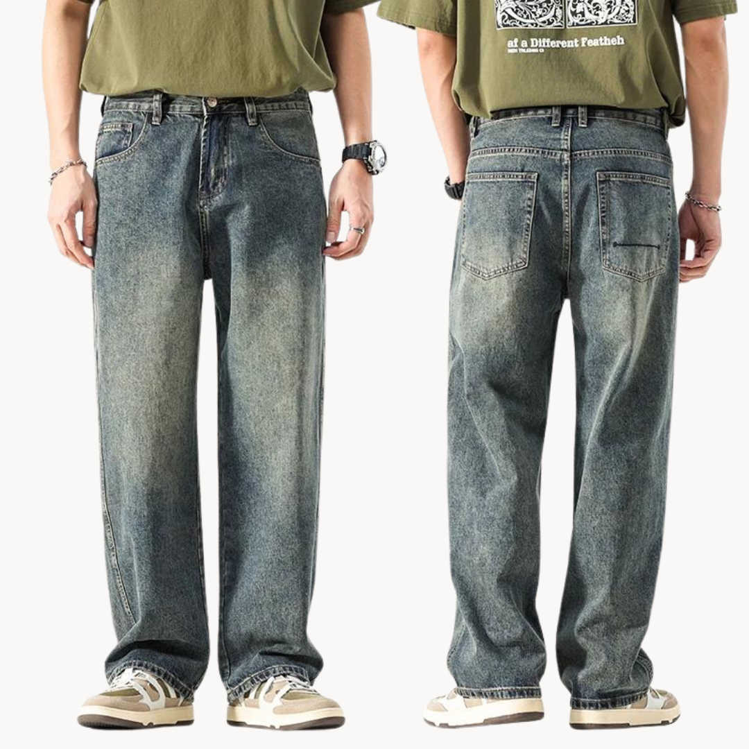 Relaxed Retro Jeans Herren Denim Locker Vintage Hose