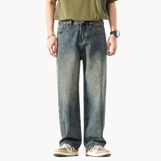 Relaxed Retro Jeans Herren Denim Locker Vintage Hose