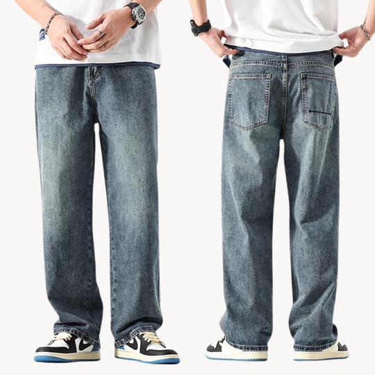 Relaxed Retro Jeans Herren Denim Locker Vintage Hose