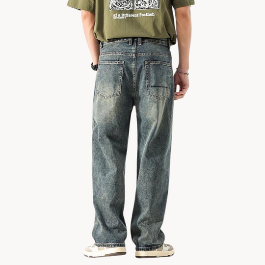 Relaxed Retro Jeans Herren Denim Locker Vintage Hose