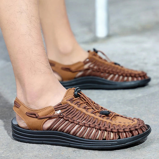 Geflochtene Trekking Sandalen Herren Outdoor Sommer