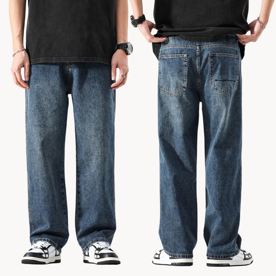 Relaxed Retro Jeans Herren Denim Locker Vintage Hose
