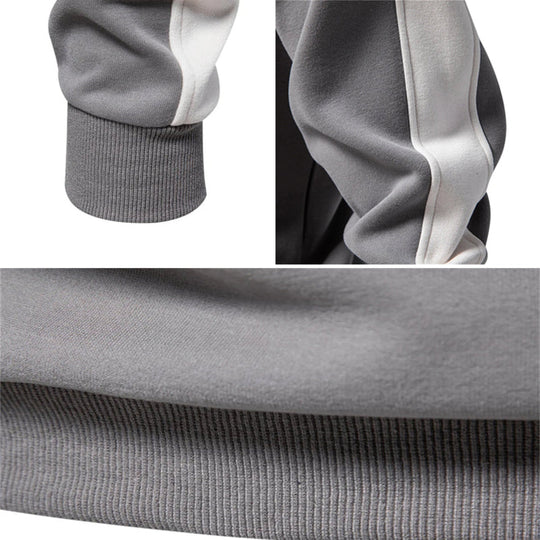 Sweatshirt Herren Halbzip Baumwollmix Seitenstreifen