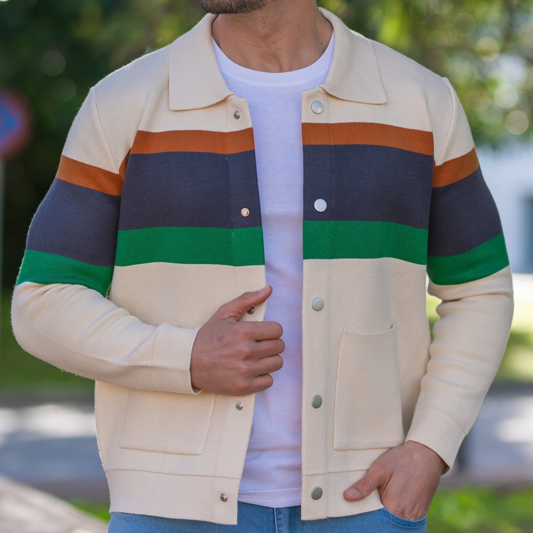 Button-Up Strickjacke Herren Cardigan Baumwolle Elegant