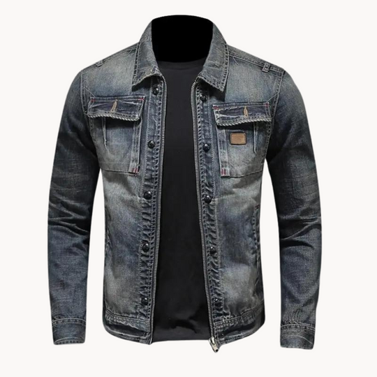 Denim Jacke Herren Jeansjacke Casual Vintage Übergang