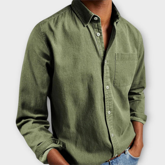 Handwerkliches Hemd Herren Elegant Baumwolle Casual