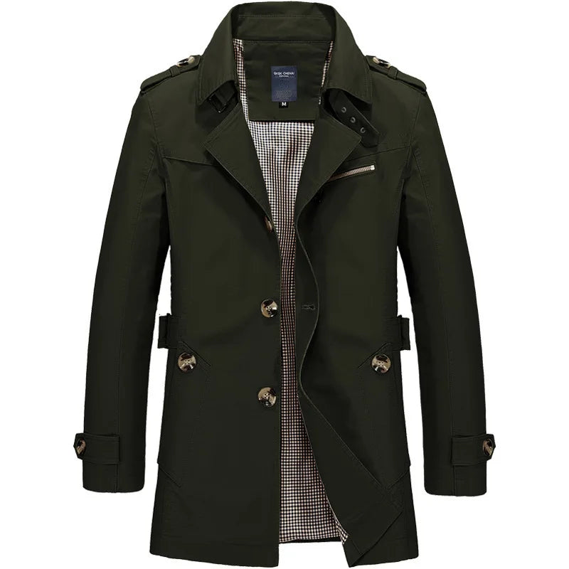 Moderner Trenchcoat Herren Mantel Elegant Klassisch