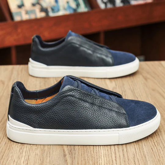 Leder Wildleder Sneaker Herren Slip-On Komfort Casual