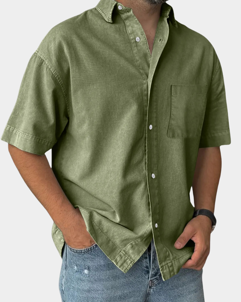 Lässiges Freizeithemd Herren Kurzarm Sommer Casual Hemd