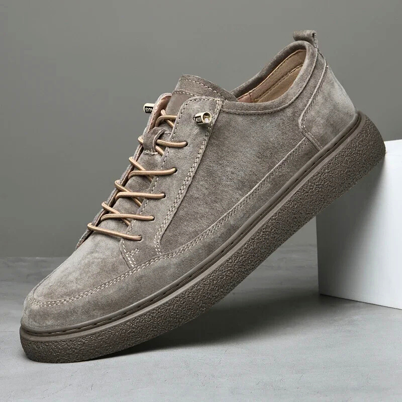 Wildleder Sneaker Herren Gepolstert Robuste Laufsohle