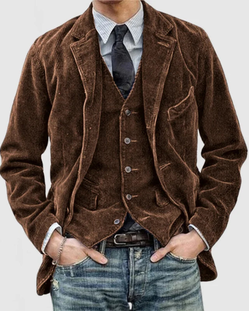 Blazer Weste Set Herren Zweiteiler Anzug Elegant
