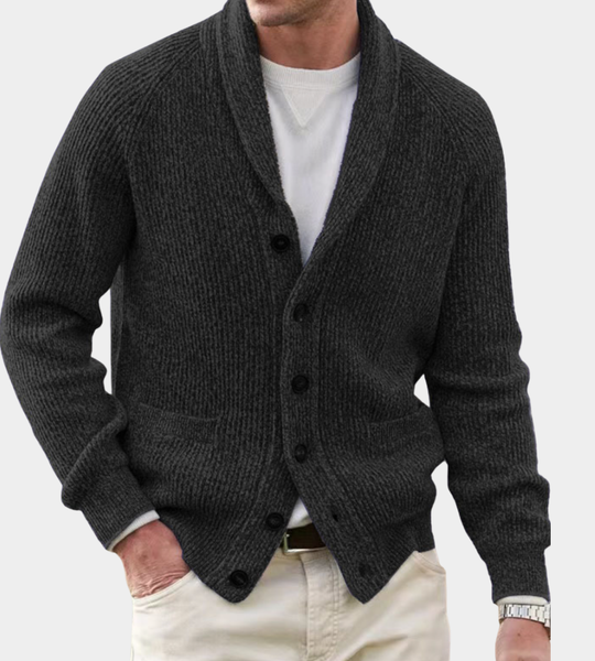 Schalkragen Cardigan Herren Strickjacke Klassisch Warm