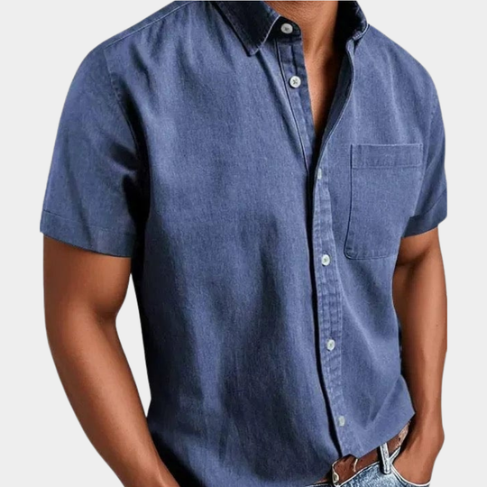Klassisches Komfort Freizeithemd Herren Kurzarm Casual