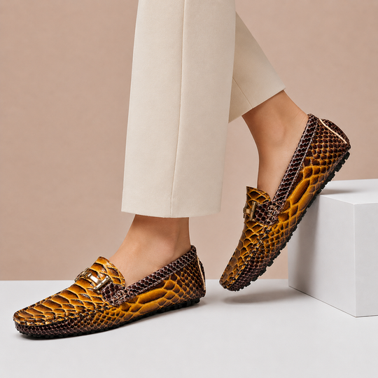 Geprägte Leder Loafer Herren Slip-On Slipper Schuhe