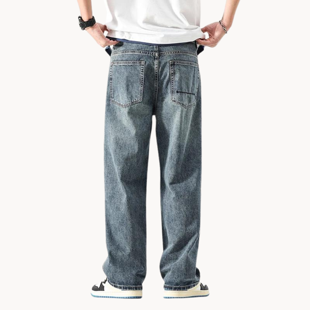Relaxed Retro Jeans Herren Denim Locker Vintage Hose