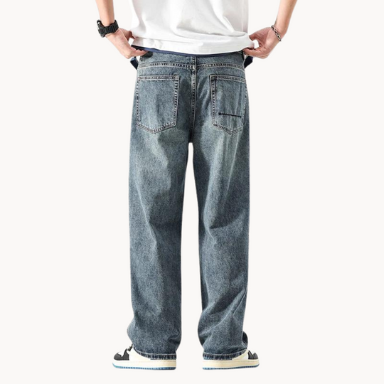 Relaxed Retro Jeans Herren Denim Locker Vintage Hose