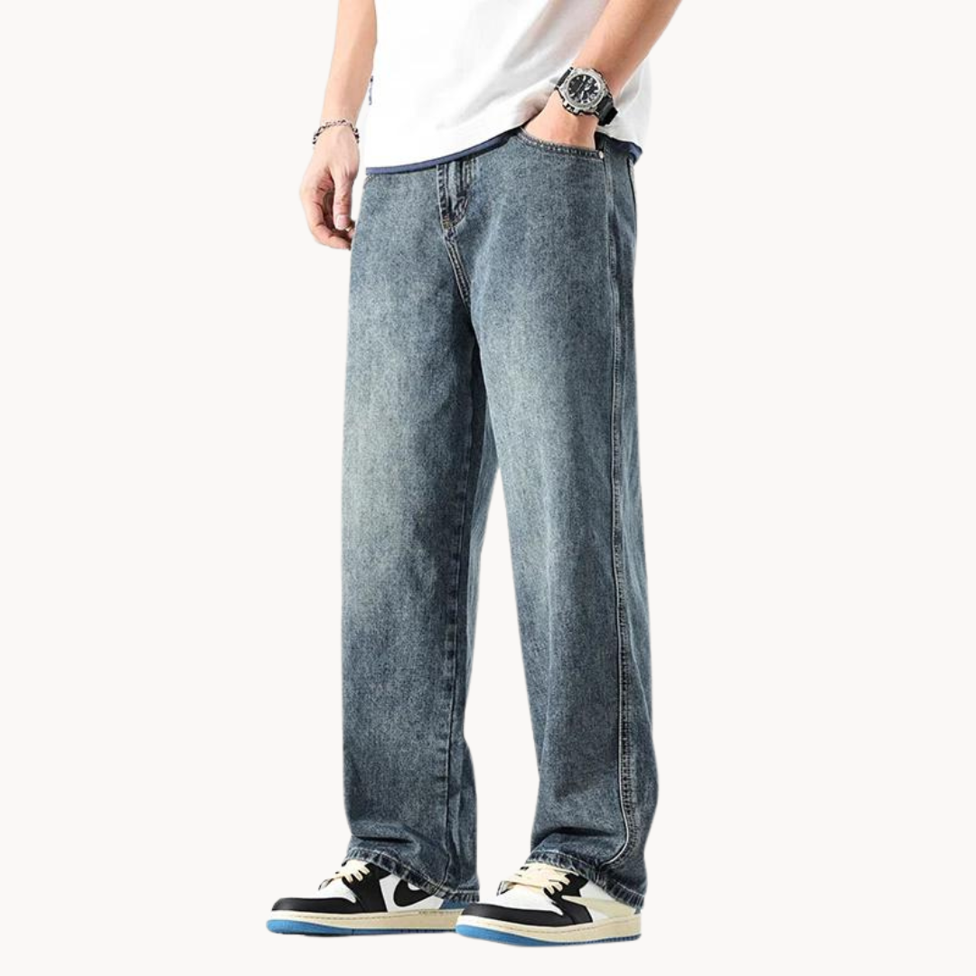 Relaxed Retro Jeans Herren Denim Locker Vintage Hose