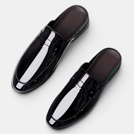 Herren Glänzende Leder-Mules – Jennoir