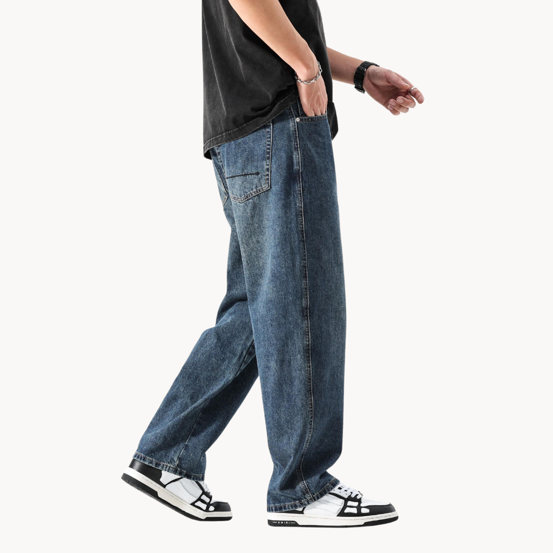 Relaxed Retro Jeans Herren Denim Locker Vintage Hose