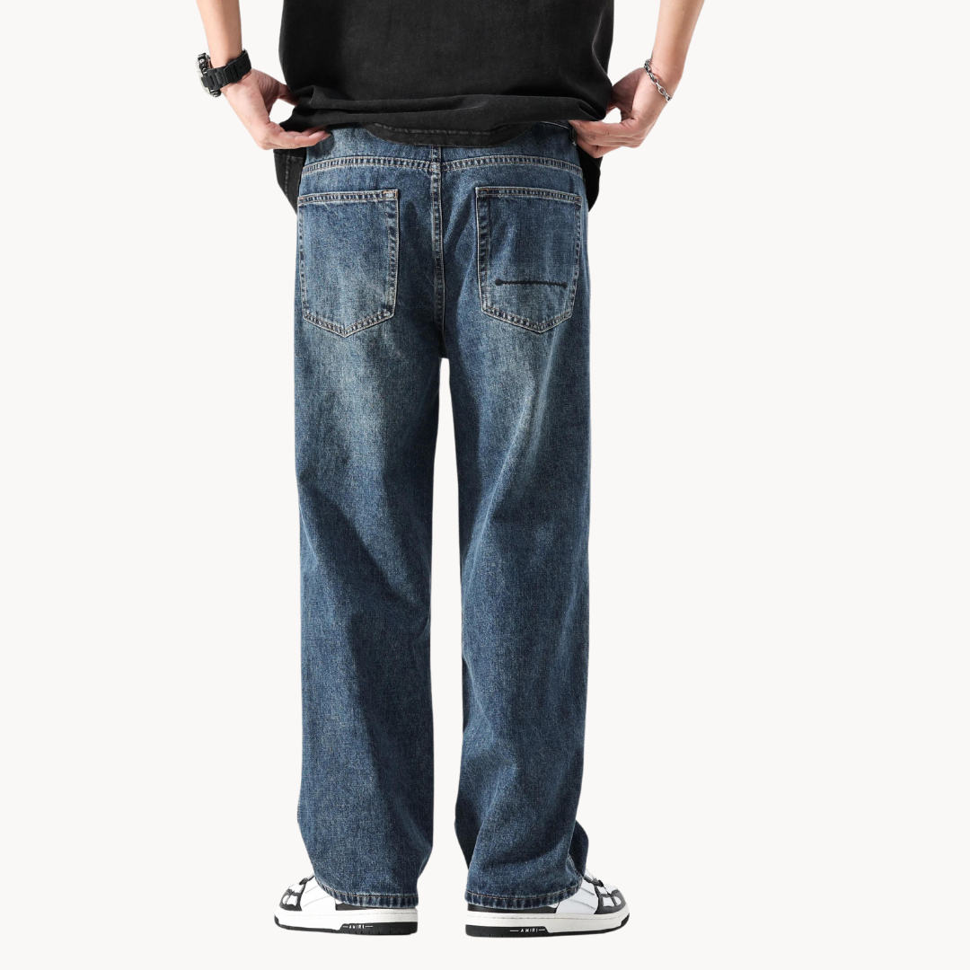 Relaxed Retro Jeans Herren Denim Locker Vintage Hose